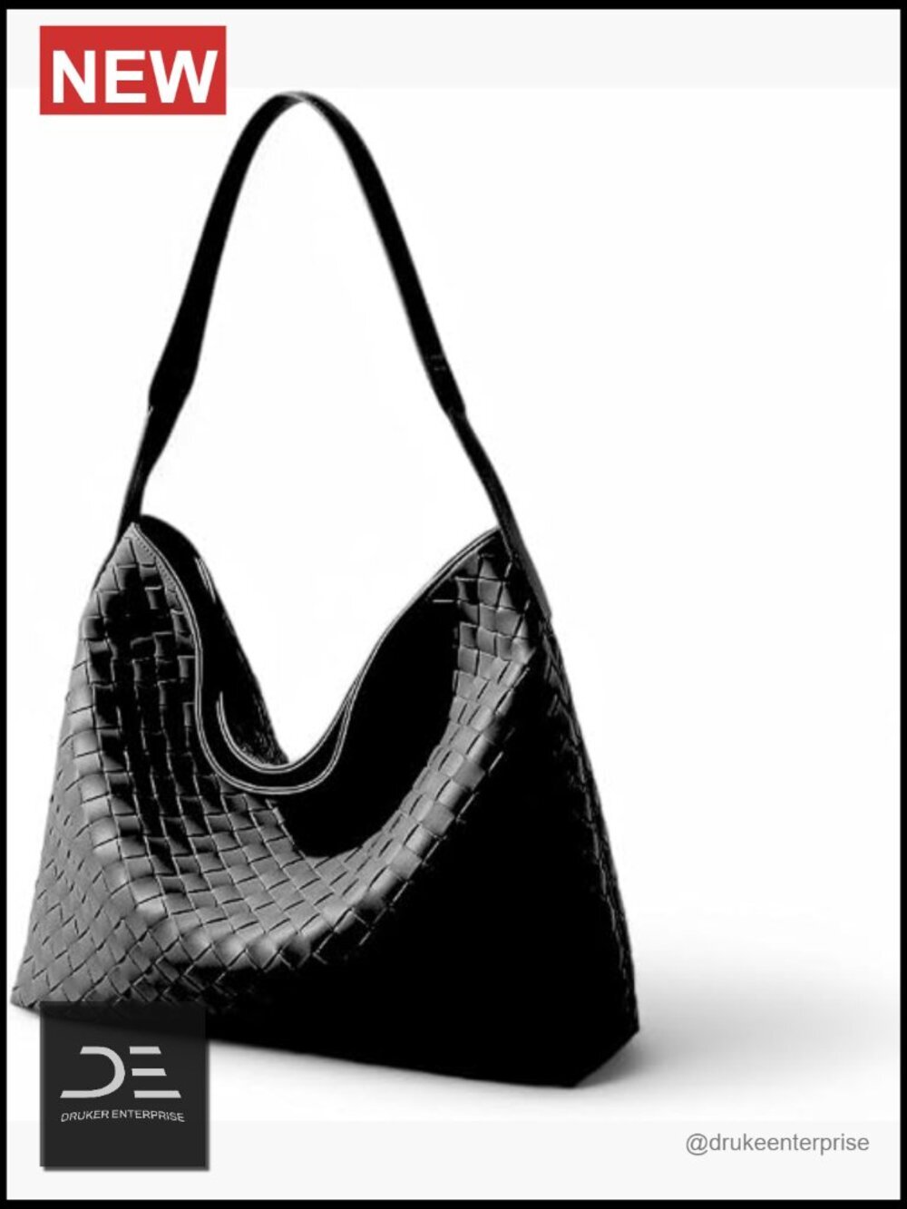 Woven Vegan Leather Tote Shoulder Bag Hobo Handbag